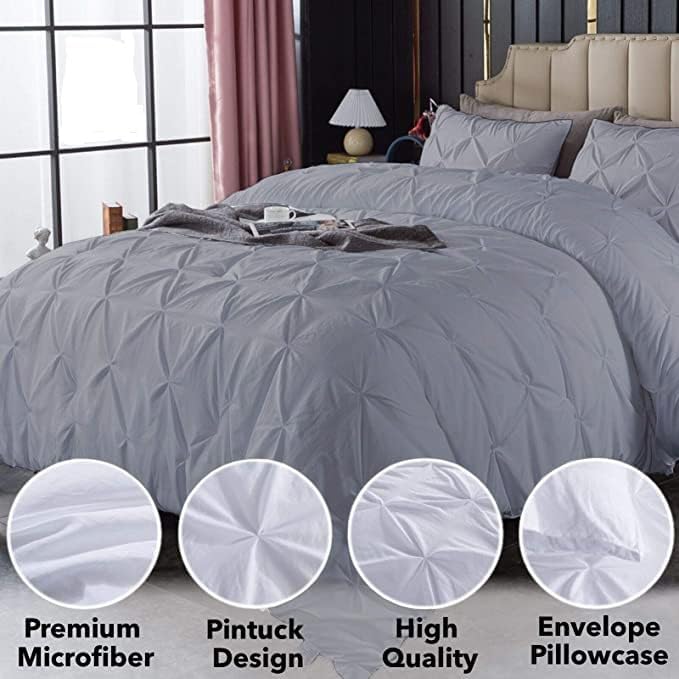 Premium Quality - King/California King Size (94" x 104") Inches, 3Pcs Pinch Pleated Comforter Set, 400GSM 100% Egyptian Cotton 800 Thread Count - Chocolate Solid