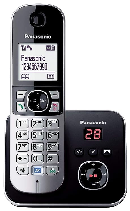 Panasonic KX-TG-6821 Cordless Telephone with Answering Machine - Black