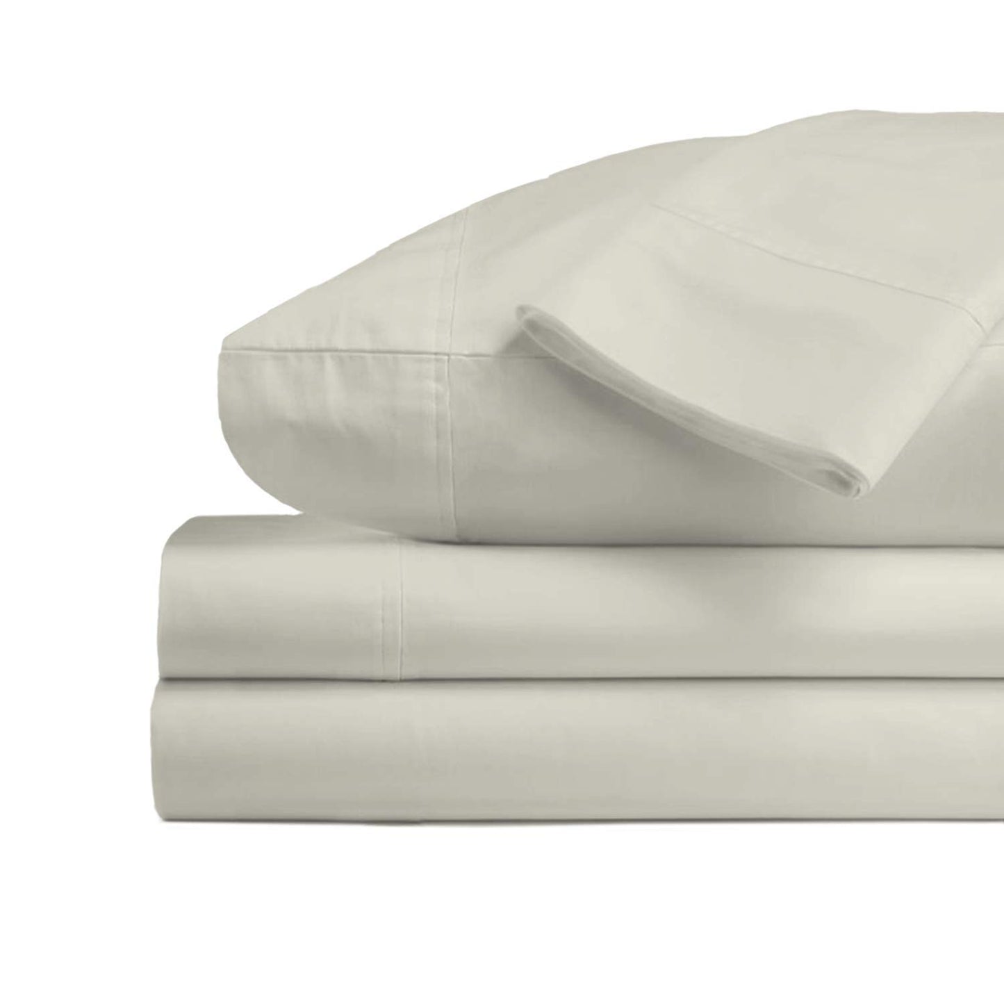 Pizuna 100% Cotton Sheet Set Twin Size Baby Blue, 600 Thread Count Long Staple Cotton Sateen Weave Crisp Sheet & Pillowcase Set, Deep Pocket Sheets Fits 15" (Combed Cotton Bed Sheet Set -3PC)