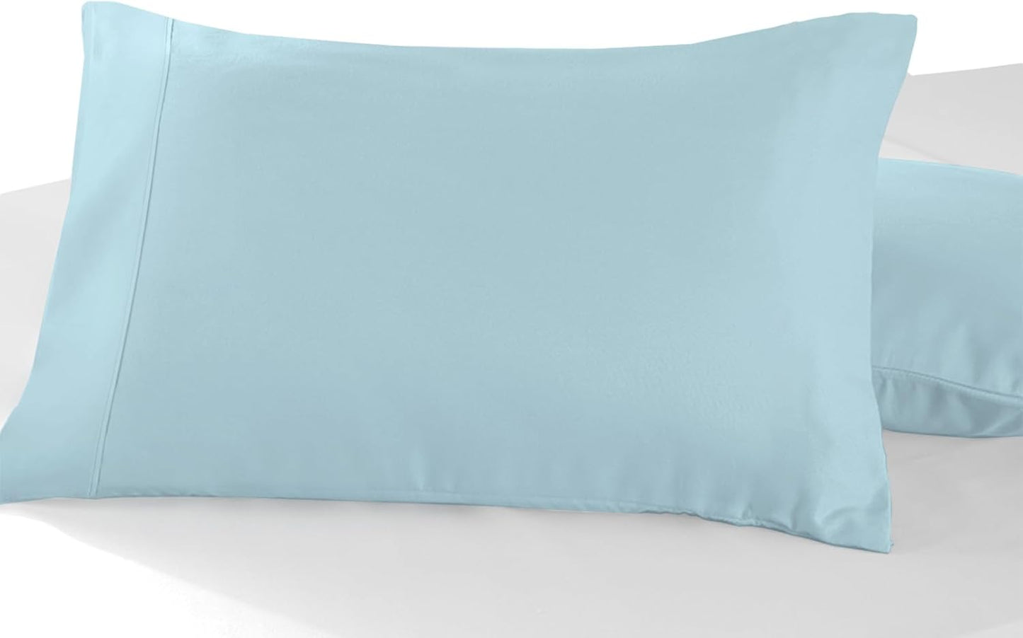 Pizuna Soft 100% Long Staple Cotton Breathable Cool Satin King Pillowcase Set of 2, Ivory, 18" x 18"