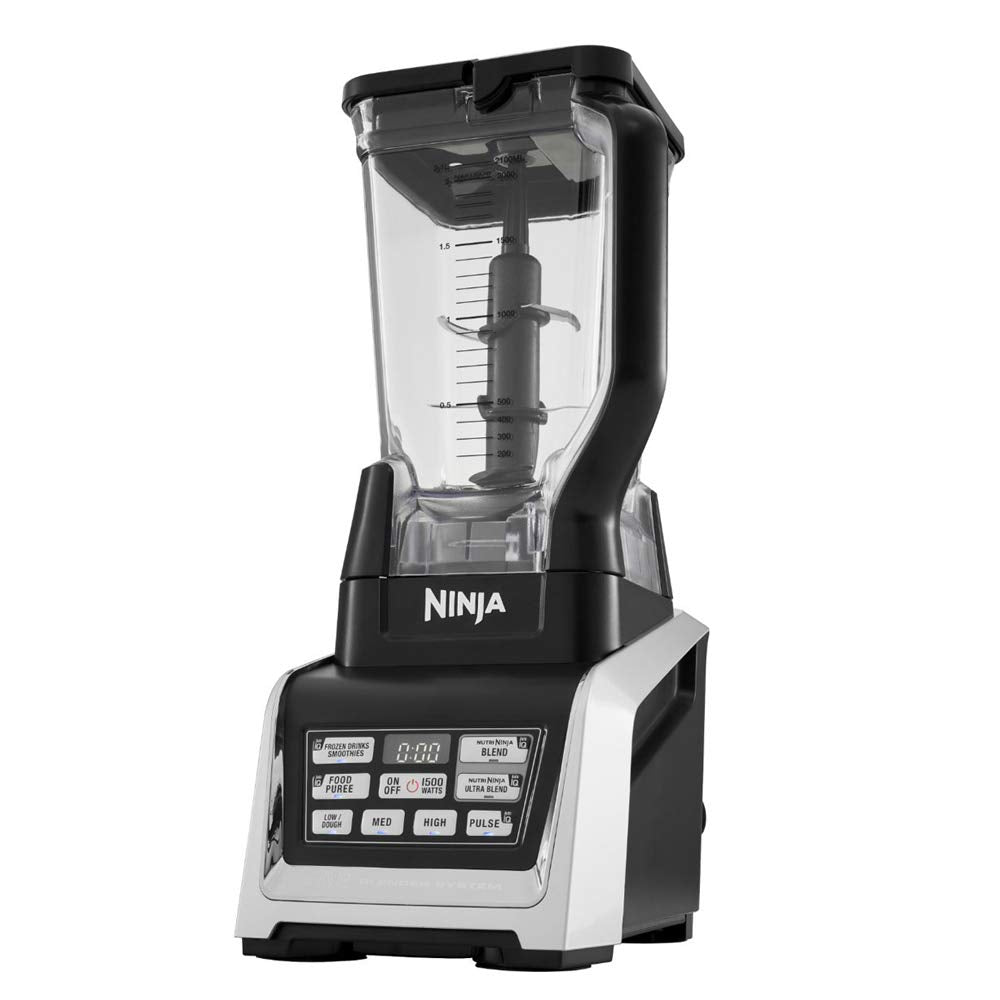 Ninja Nutri Ninja BL642 Personal and Countertop Blender with 1200-Watt Auto-iQ Base, 72-Ounce Pitcher, 18, 24, 32-Ounce Cups Spout Lids