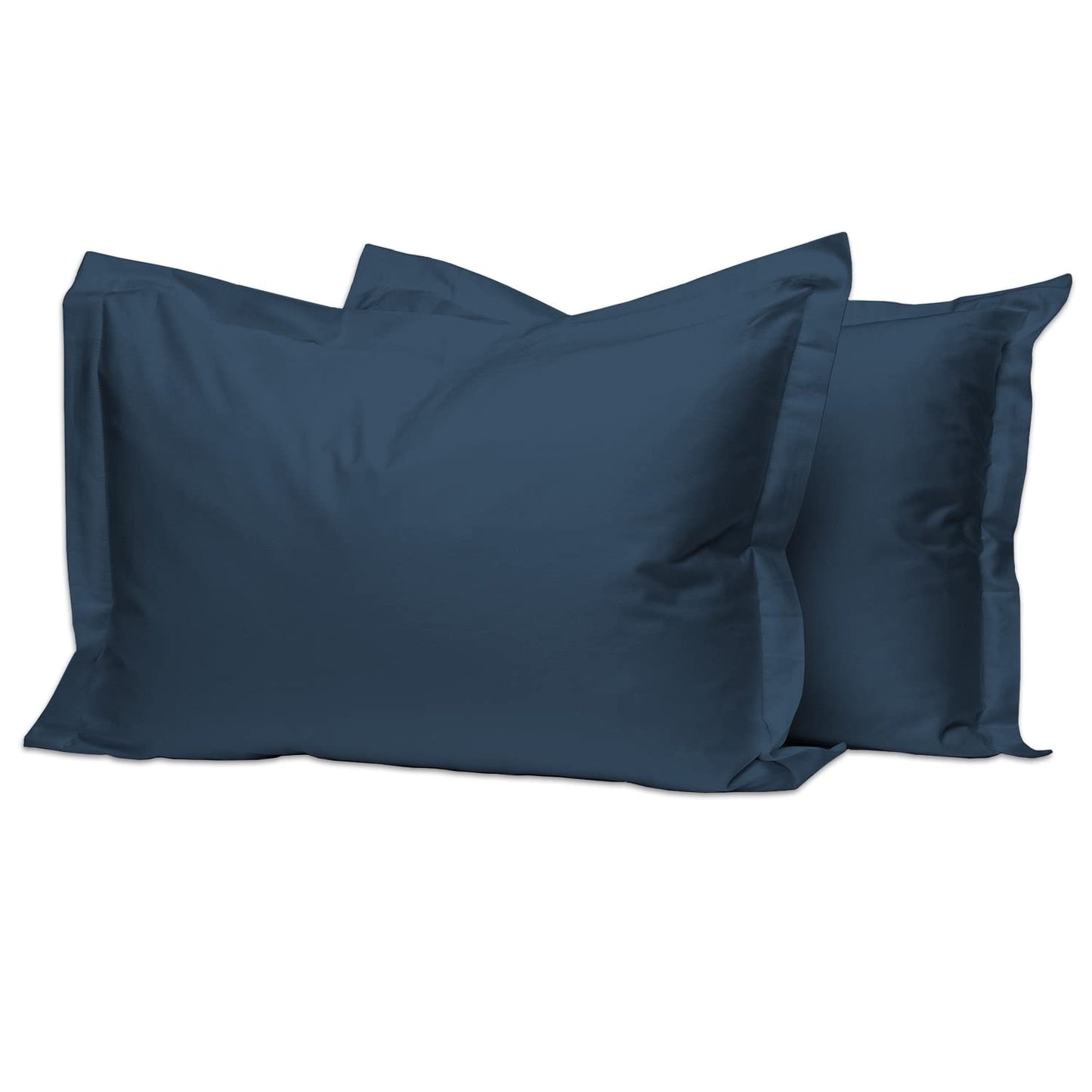 Pizuna Pure 100% Cotton Pillow Shams King Size Set of 2 Baby Blue, Luxurious 400 Thread Count Long Staple Cotton Sateen with Envelope Closure (Combed Baby Blue Cotton Pillow Shams King)