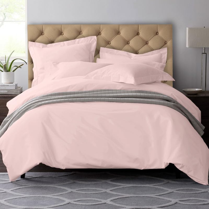 Pizuna Pure 100% Cotton Queen Duvet Cover Set, 600 Thread Count Long Staple Cotton Crisp Sateen Weave with Button Closure (Combed Simply Taupe Cotton Duvet Cover Queen)