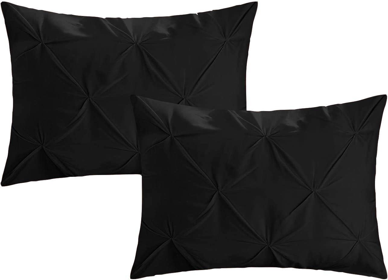 Premium Quality - King/California King Size (94" x 104") Inches, 3Pcs Pinch Pleated Comforter Set, 400GSM 100% Egyptian Cotton 800 Thread Count - Chocolate Solid