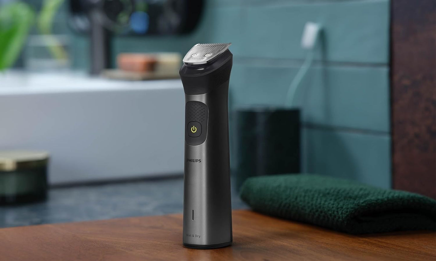 Philips Multigroom Series 3000 for Face, 6-in-1 Grooming Kit for beard, moustache, nose & ear hair, cordless, 60 min runtime, 16h full charging time, MG3710/33,Black