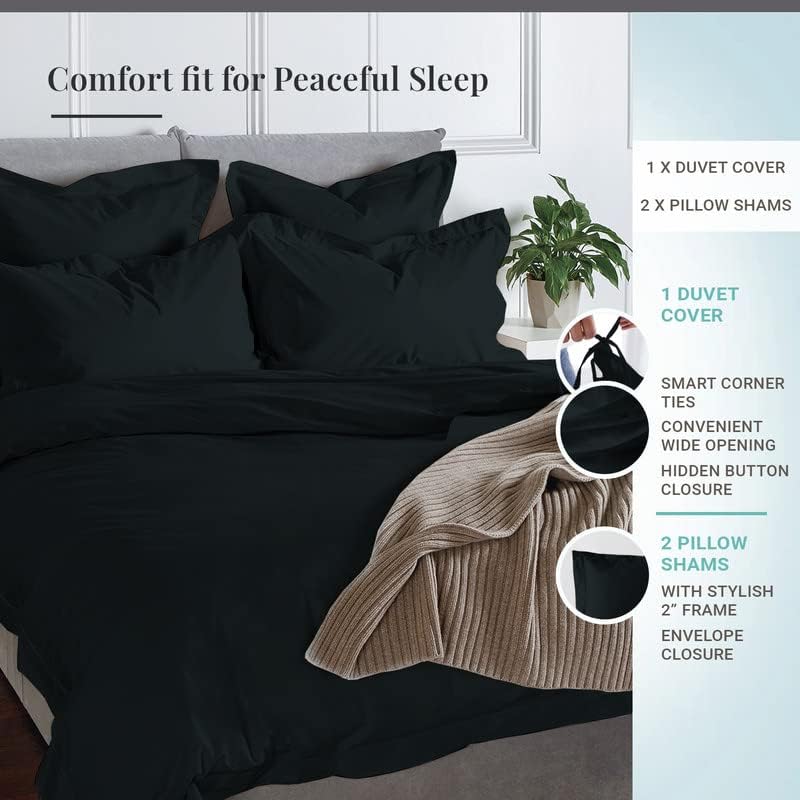 Pizuna Pure 100% Cotton Queen Duvet Cover Set, 600 Thread Count Long Staple Cotton Crisp Sateen Weave with Button Closure (Combed Simply Taupe Cotton Duvet Cover Queen)