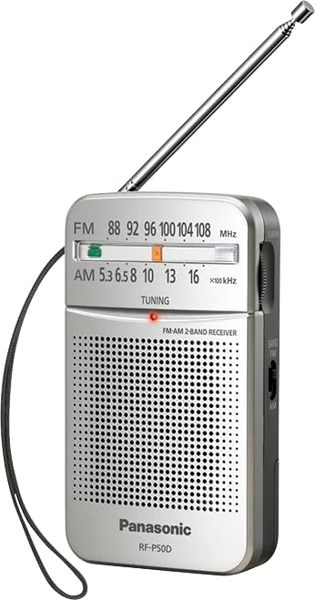 Panasonic RF-P50d Pocket AM/FM Radio Silver RF-P50D