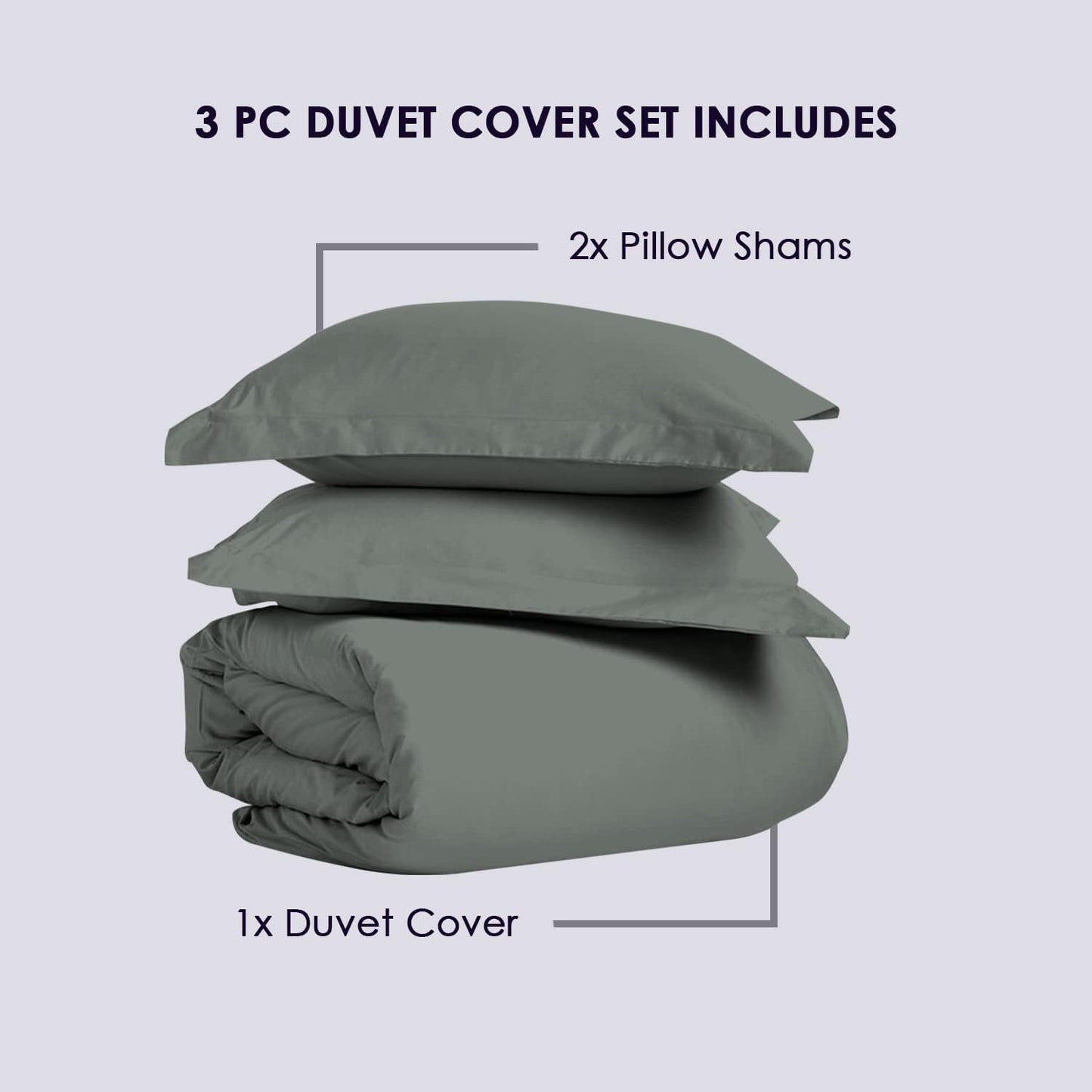 Pizuna Pure 100% Cotton Queen Duvet Cover Set, 800 Thread Count Long Staple Cotton Thick Sateen Weave with Button Closure (Combed Baby Blue Cotton Duvet Cover Queen)
