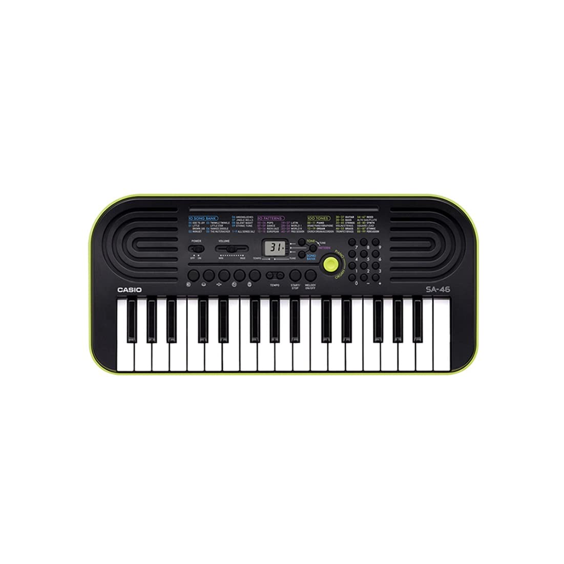 Casio SA-50 32 Mini-Keys Keyboard in White and Green