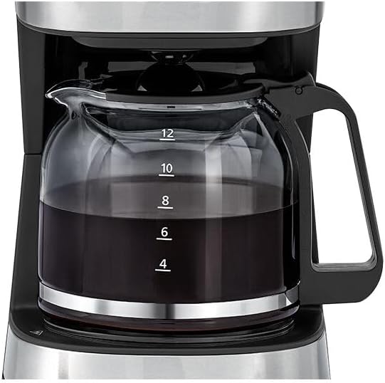 Black+Decker 750W 10 Cup Coffee Maker/Coffee Machine With Glass Carafe For Drip Coffee, Silver/Black - Dcm750S-B5, 2 Years Warranty