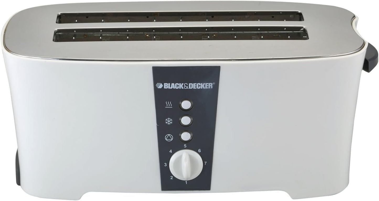 BLACK+DECKER 750W 2 Slice Cool Touch Bread Toaster, White - ET125-B5,