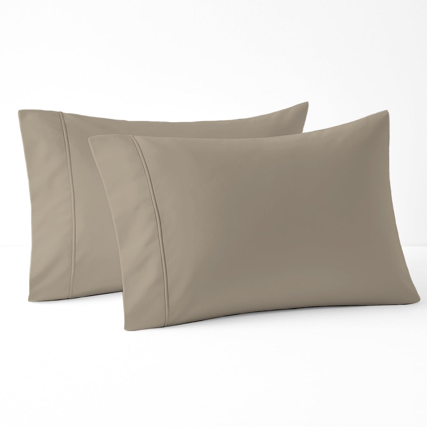 Pizuna Pure 100% Cotton Pillow Cases King Size Set of 2 Baby Blue, 800 Thread Count Long Staple Cotton Thick Sateen with Stylish 4inch Hem (Combed Baby Blue Cotton Pillow Cases King)