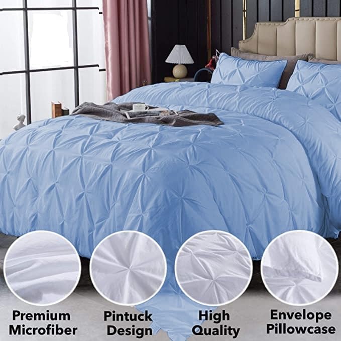 Premium Quality - King/California King Size (94" x 104") Inches, 3Pcs Pinch Pleated Comforter Set, 400GSM 100% Egyptian Cotton 800 Thread Count - Chocolate Solid
