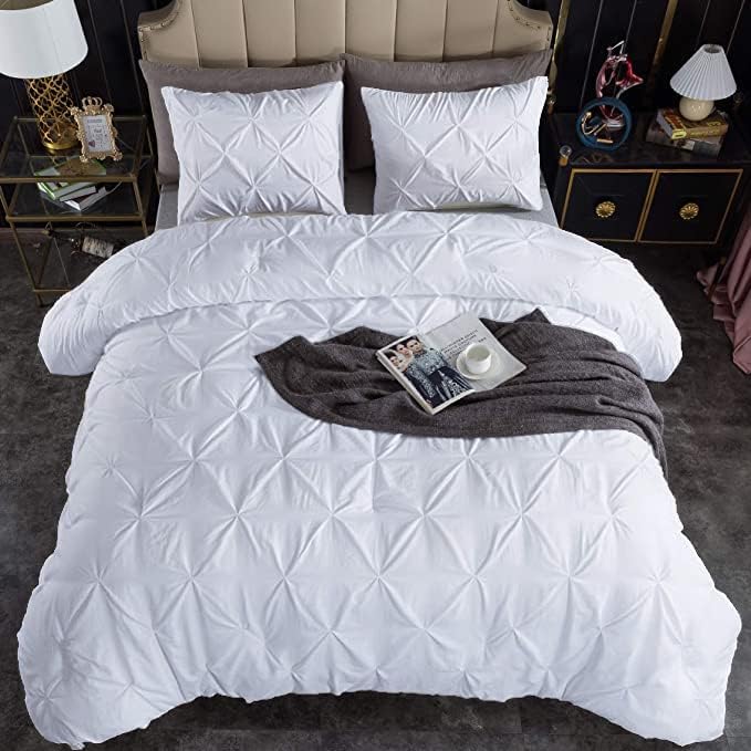 Premium Quality - King/California King Size (94" x 104") Inches, 3Pcs Pinch Pleated Comforter Set, 400GSM 100% Egyptian Cotton 800 Thread Count - Chocolate Solid