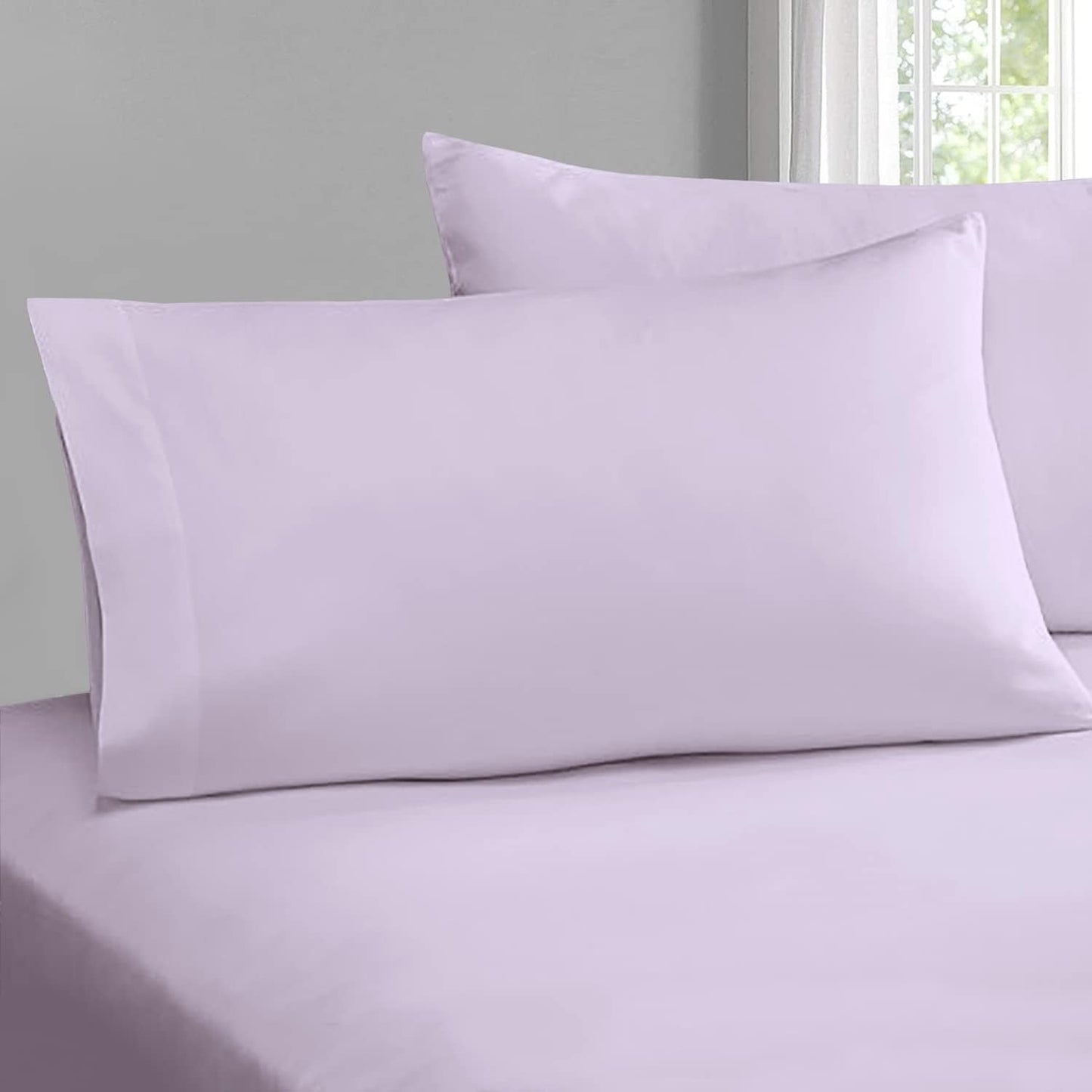 Pizuna Pure 100% Cotton Pillow Cases Queen Size Set of 2 Rio Red, Luxurious 400 Thread Count Long Staple Cotton Sateen with Envelope Closure (Combed Rio Red Cotton Pillow Cases Queen)