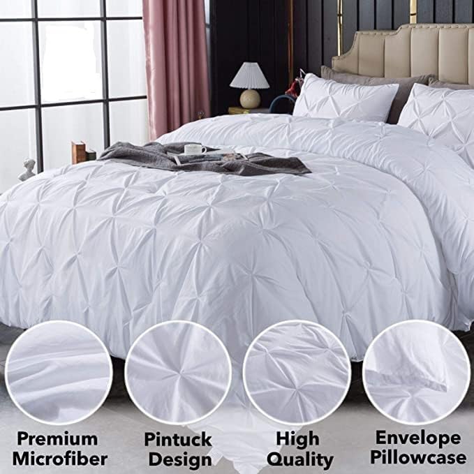 Premium Quality - King/California King Size (94" x 104") Inches, 3Pcs Pinch Pleated Comforter Set, 400GSM 100% Egyptian Cotton 800 Thread Count - Chocolate Solid