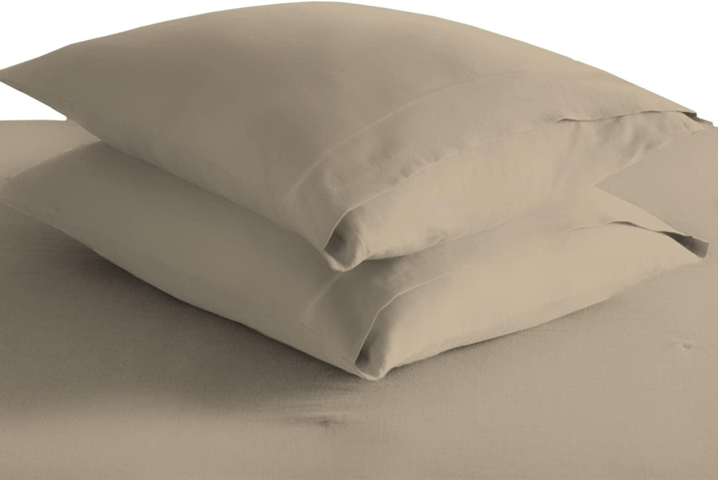 Pizuna Pure 100% Cotton Pillow Cases Queen Size Set of 2 Rio Red, Luxurious 400 Thread Count Long Staple Cotton Sateen with Envelope Closure (Combed Rio Red Cotton Pillow Cases Queen)