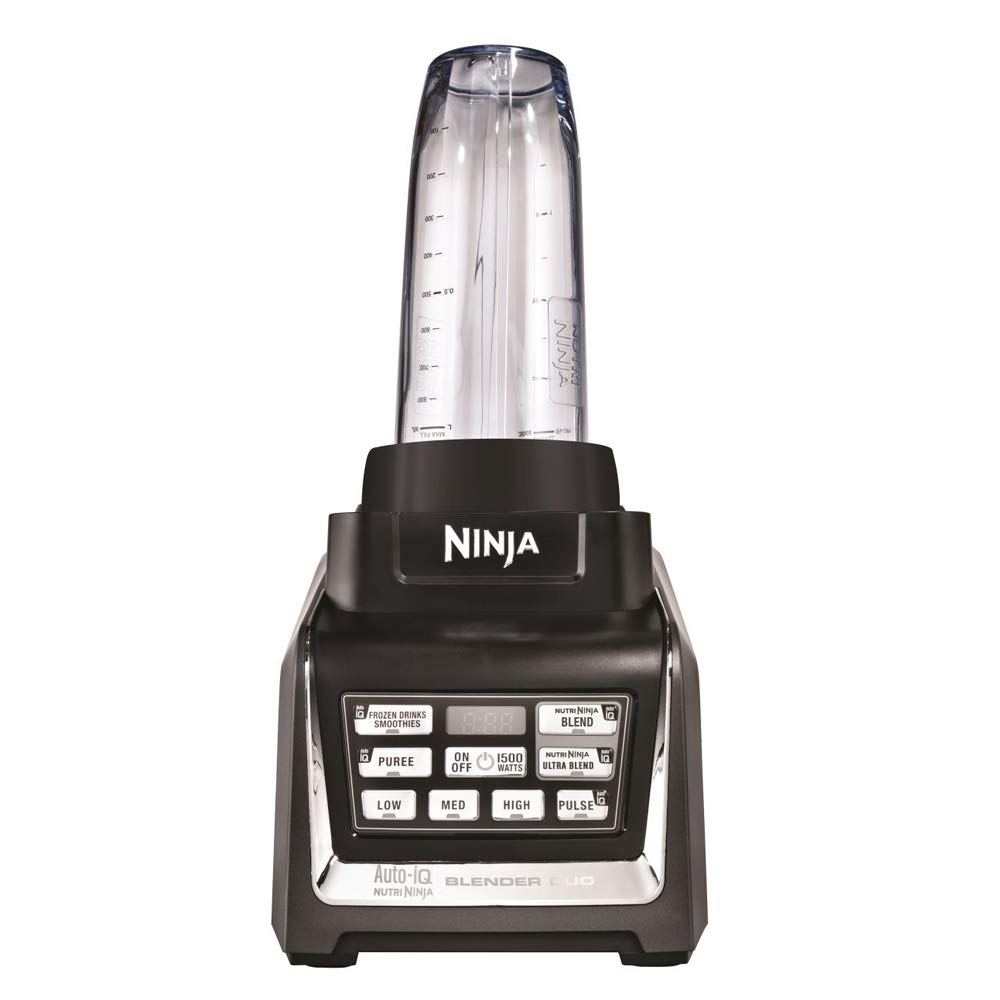 Ninja Nutri Ninja BL642 Personal and Countertop Blender with 1200-Watt Auto-iQ Base, 72-Ounce Pitcher, 18, 24, 32-Ounce Cups Spout Lids