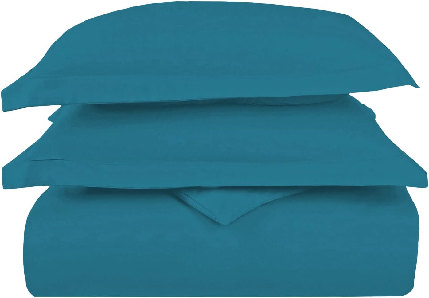 Pizuna Pure 100% Cotton King Duvet Cover Set, 1000 Thread Count Long Staple Cotton Thick Sateen Weave with Button Closure (Combed Baby Blue Cotton Duvet Cover King)