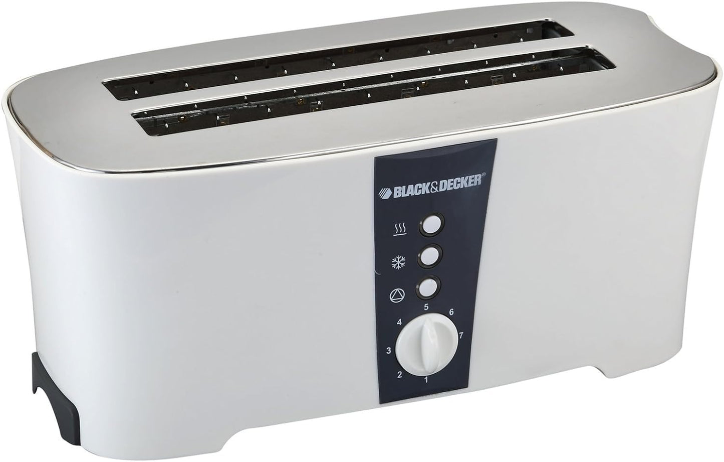 BLACK+DECKER 750W 2 Slice Cool Touch Bread Toaster, White - ET125-B5,