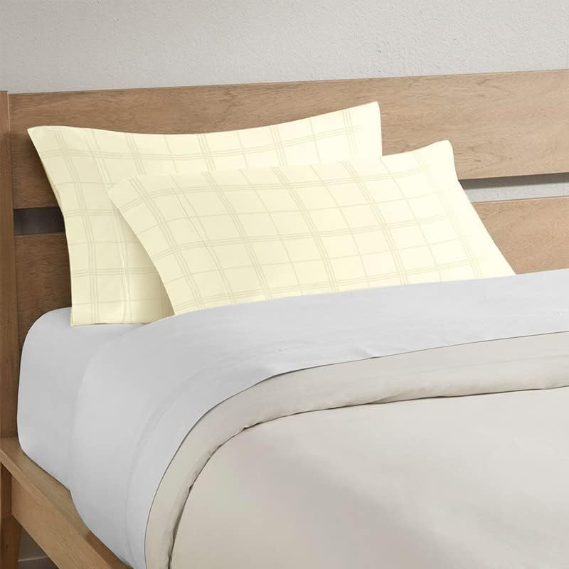 Pizuna 100% Cotton Pillow Cases King Size Set of 2 Stripe Luxury Anthracite Grey, 300 Thread Count Long Staple Cotton Sateen with Stylish 4" Hem (Combed Cotton Pillow Cases King)