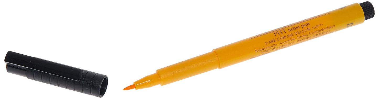 Faber-Castell Art & Graphic Pitt Artist Pen Brush India Ink Pen, Black, Single Pitt Pen, For Art, Craft, Drawing, Sketching, Home, School, University, Colouring