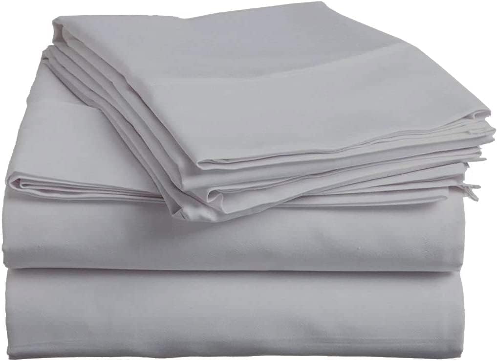 Split Head Flex King Sheets Sets for Adjustable Beds, Top Split King Sheet Set 4 Pcs, 800TC 100% Egyptian Cotton 18" Inch Deep Pocket - Split Down 34 inches from The Top, Navy Blue Stripe
