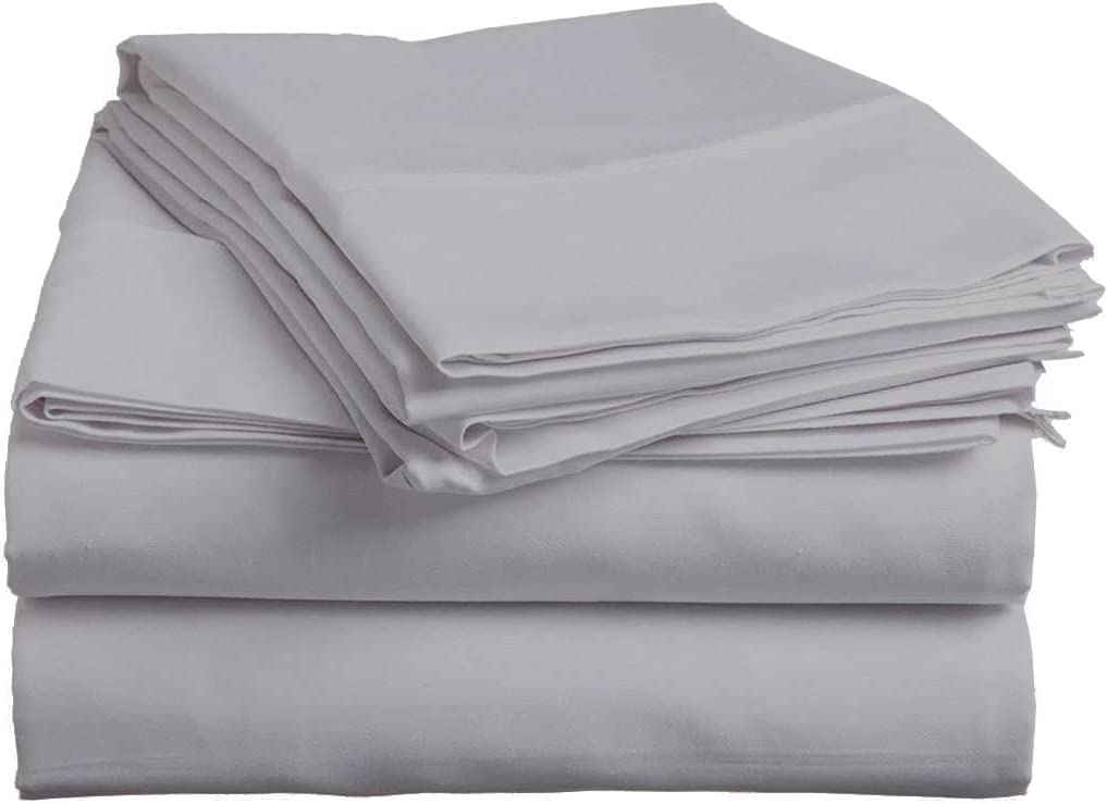 Split Head Flex King Sheets Sets for Adjustable Beds, Top Split King Sheet Set 4 Pcs, 800TC 100% Egyptian Cotton 18" Inch Deep Pocket - Split Down 34 inches from The Top, Navy Blue Stripe