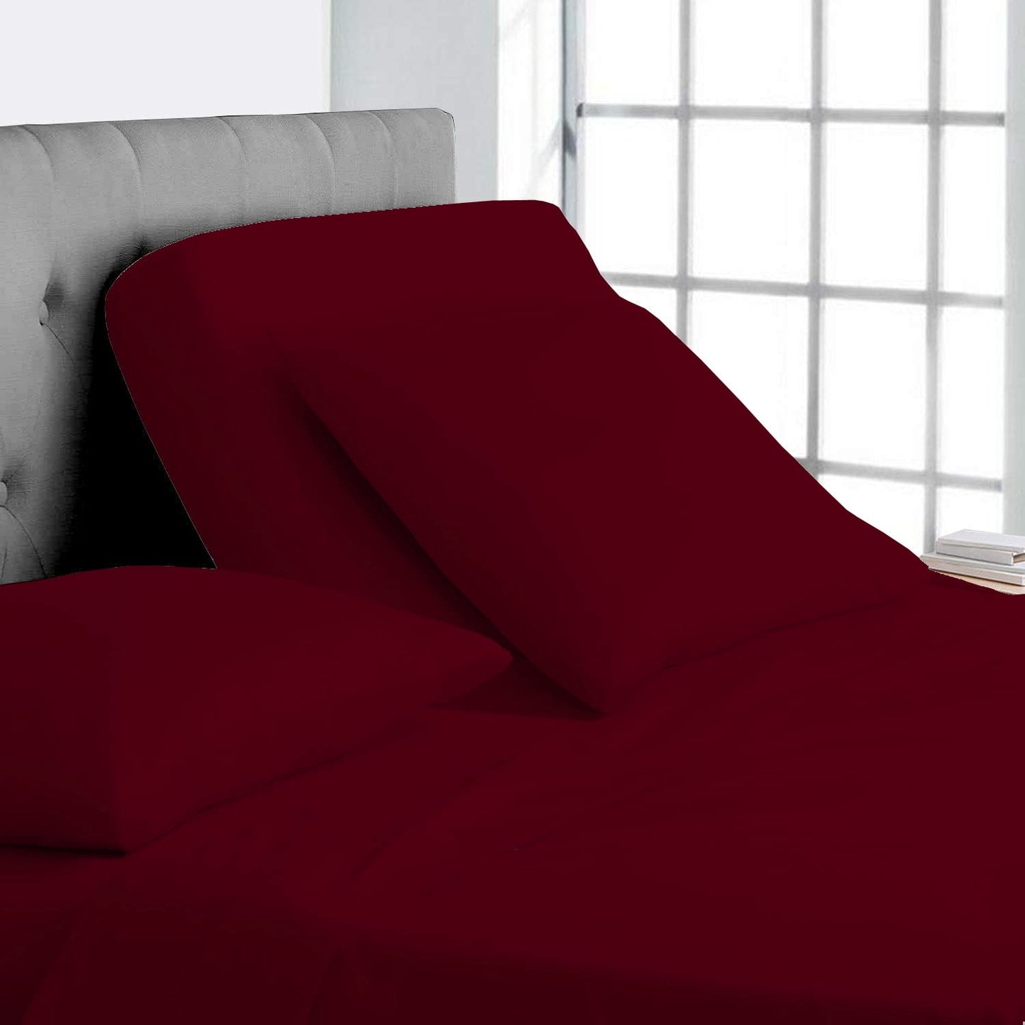 Split Top California King Sheets Split Head California King Sheets Sets for Adjustable Beds- 100% Egyptian Cotton 800TC Split Head Flex Top 18" Deep Pocket - 32" Top Split Cal-King, Light Blue Solid