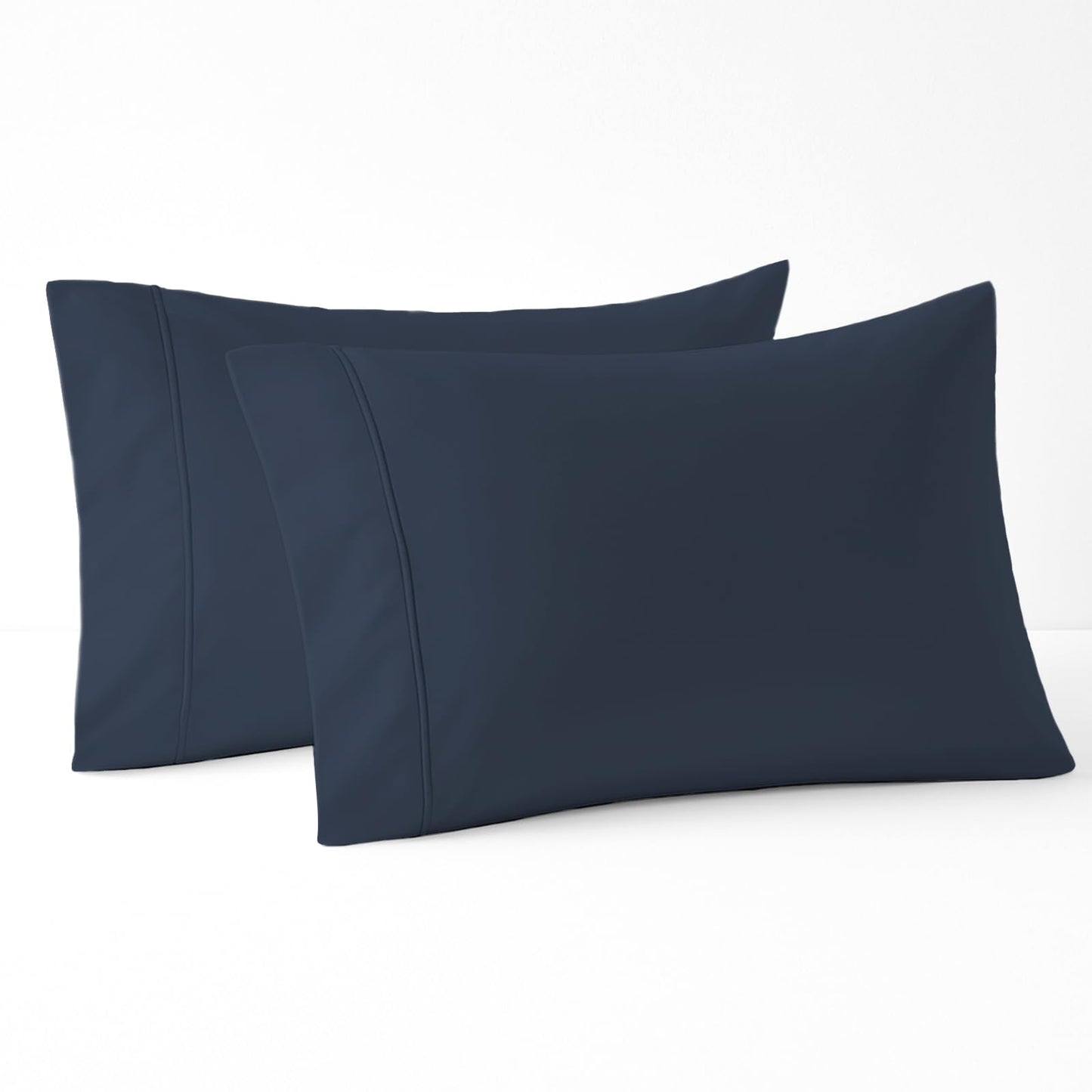 Pizuna Pure 100% Cotton Pillow Cases King Size Set of 2 Baby Blue, 800 Thread Count Long Staple Cotton Thick Sateen with Stylish 4inch Hem (Combed Baby Blue Cotton Pillow Cases King)