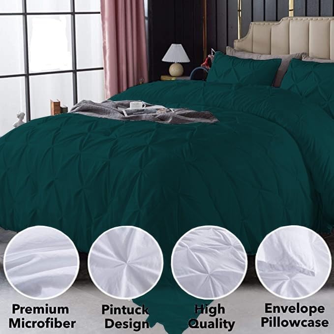 Premium Quality - King/California King Size (94" x 104") Inches, 3Pcs Pinch Pleated Comforter Set, 400GSM 100% Egyptian Cotton 800 Thread Count - Chocolate Solid