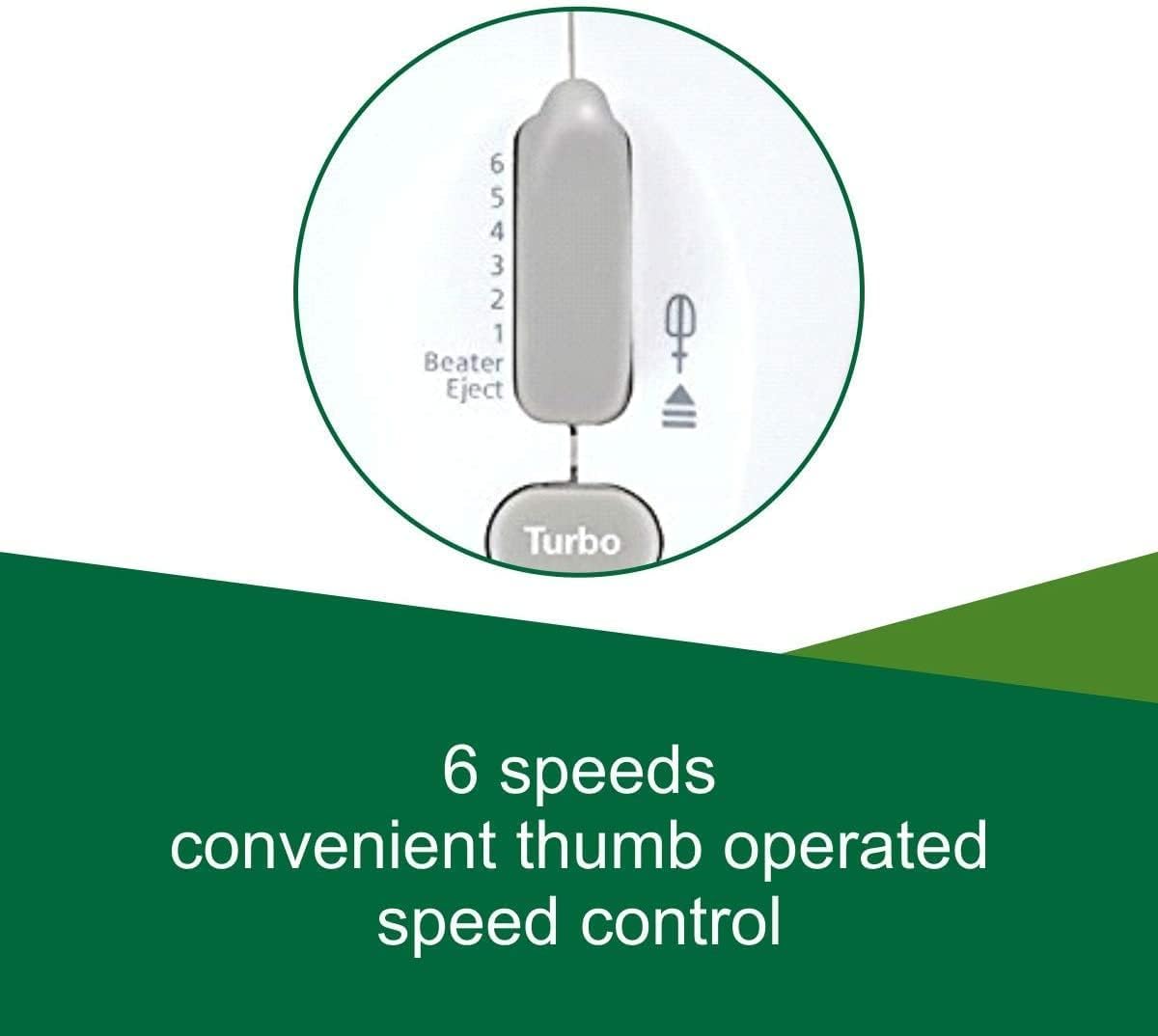 KENWOOD Hand Mixer (Electric Whisk) 300W with 5 Speeds + Turbo Button, Twin Stainless Steel Kneader and Beater for Mixing, Whipping, Whisking, Kneading HMP20.000WH White
