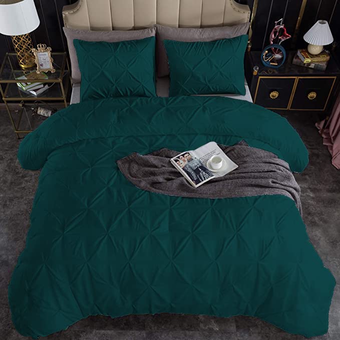 Premium Quality - King/California King Size (94" x 104") Inches, 3Pcs Pinch Pleated Comforter Set, 400GSM 100% Egyptian Cotton 800 Thread Count - Chocolate Solid