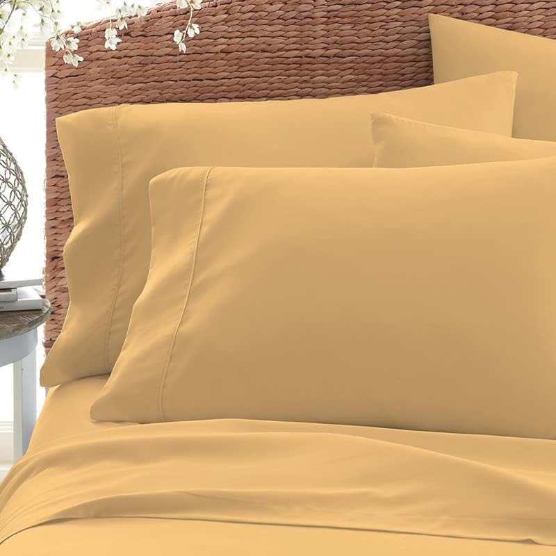 Pizuna Soft 100% Long Staple Cotton Breathable Cool Satin King Pillowcase Set of 2, Ivory, 18" x 18"