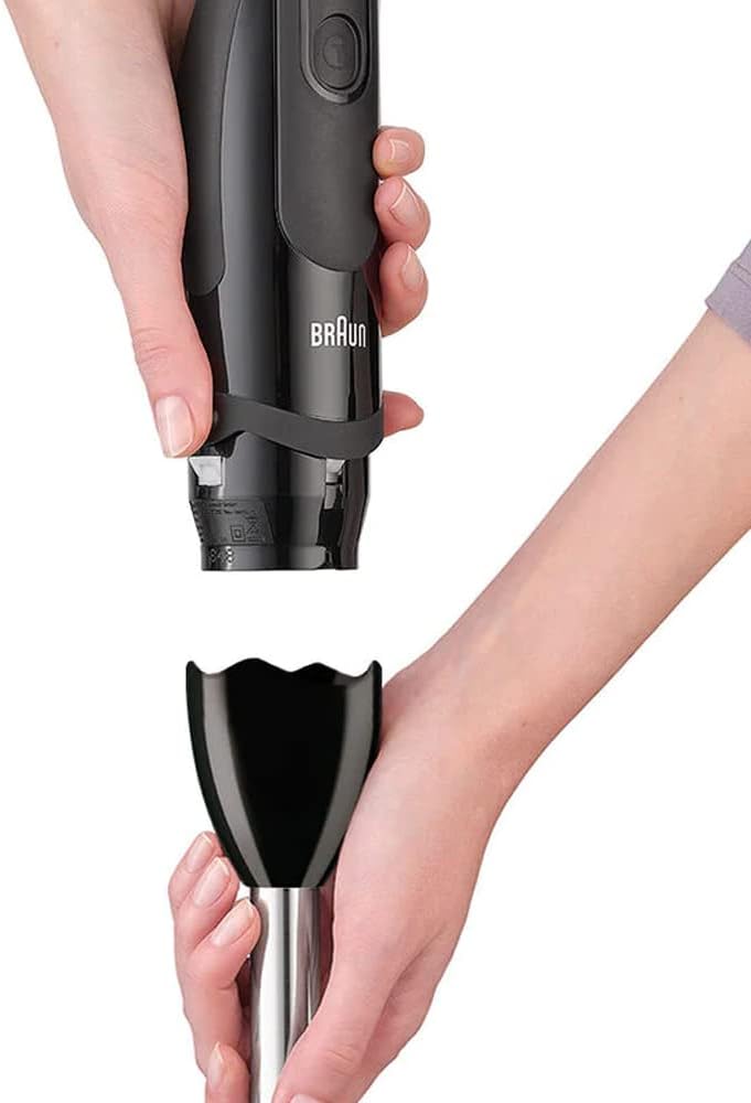 Braun Hand Blender MultiQuick 5 Vario, 1000 Watts, 1.5L Food Processor, 350 ml Chopper, Whisk, Beaker, Splash Control, PowerBell Plus technology, 21 speed wheel - MQ 5285
