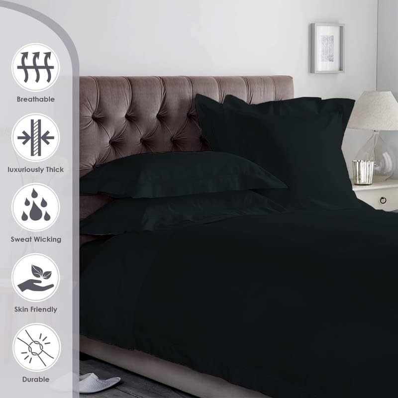 Pizuna Pure 100% Cotton Queen Duvet Cover Set, 800 Thread Count Long Staple Cotton Thick Sateen Weave with Button Closure (Combed Baby Blue Cotton Duvet Cover Queen)