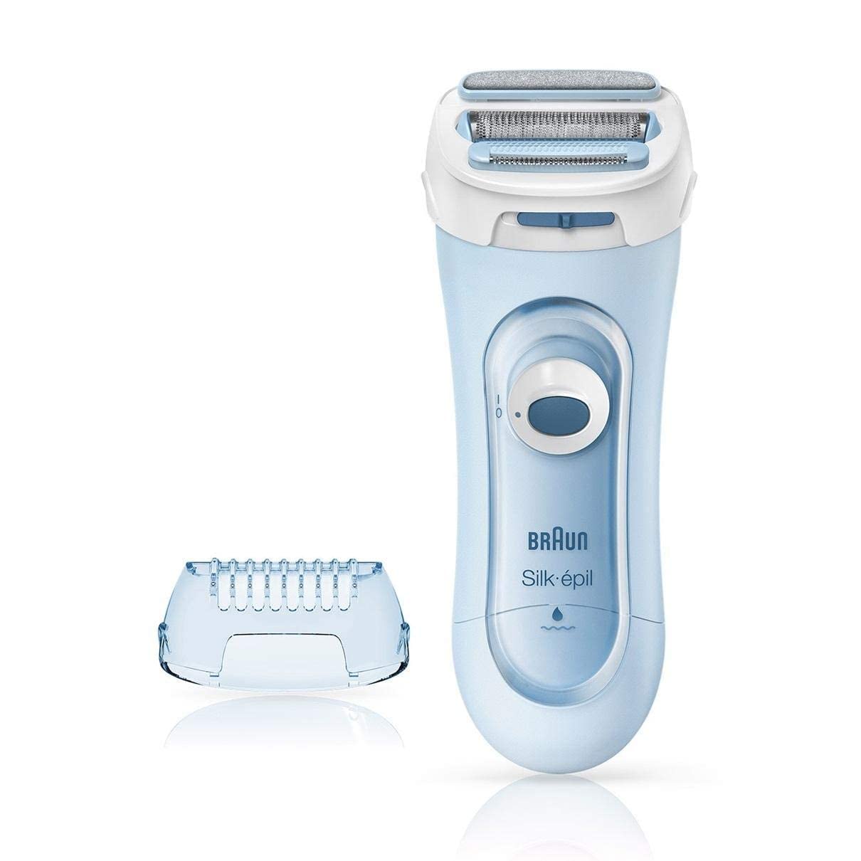 Braun Silk-épil Lady Shaver 5-160, 3-in-1 Wet and Dry Electric Shaver, Trimmer and Exfoliation System with 2 Extras, Blue