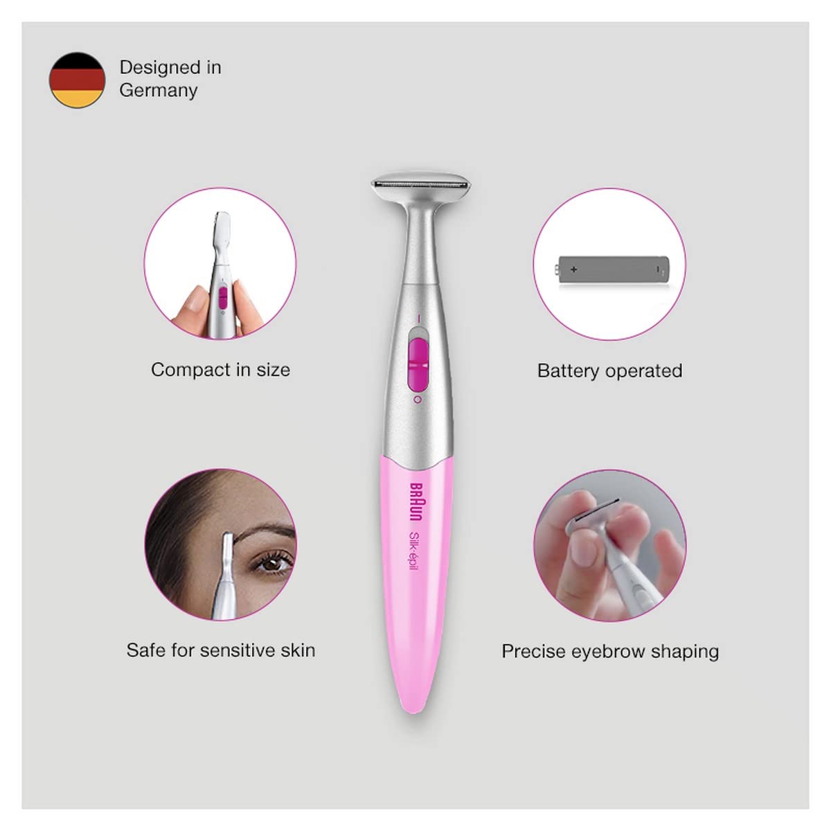 Braun Silk-épil FG1100 Precision Bikini and Eyebrow Trimmer Pink One Size