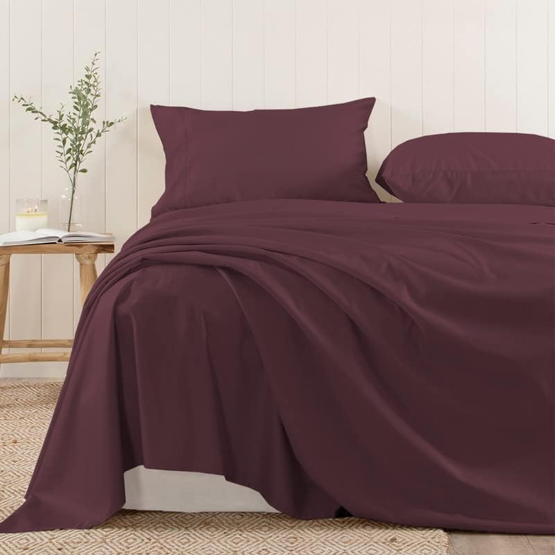 Pizuna Pure 100% Cotton Flat Sheets Only Full Silver (1 PC), 600 Thread Count Long Staple Cotton Crisp Sateen Weave with 4" Hem (Combed Full Flat Sheet Only Cotton)