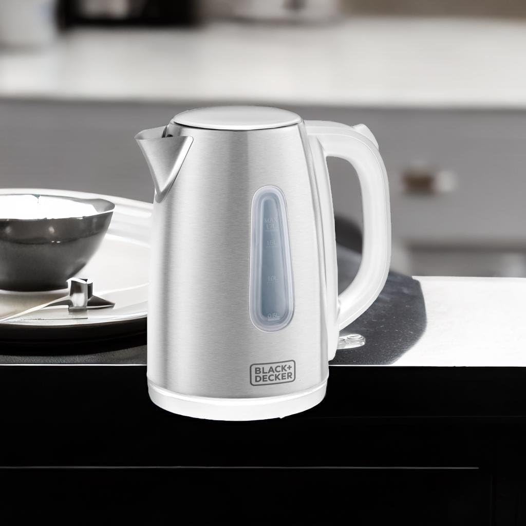 Black+Decker Concealed Coil Kettle, White, 1.7 Litres, Jc70-B5"Min 1 year manufacturer warranty"