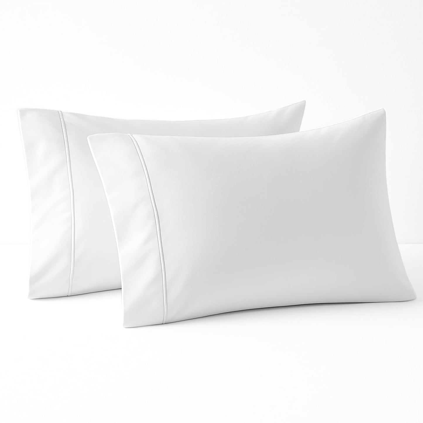 Pizuna Pure 100% Cotton Pillow Cases King Size Set of 2 Baby Blue, 800 Thread Count Long Staple Cotton Thick Sateen with Stylish 4inch Hem (Combed Baby Blue Cotton Pillow Cases King)