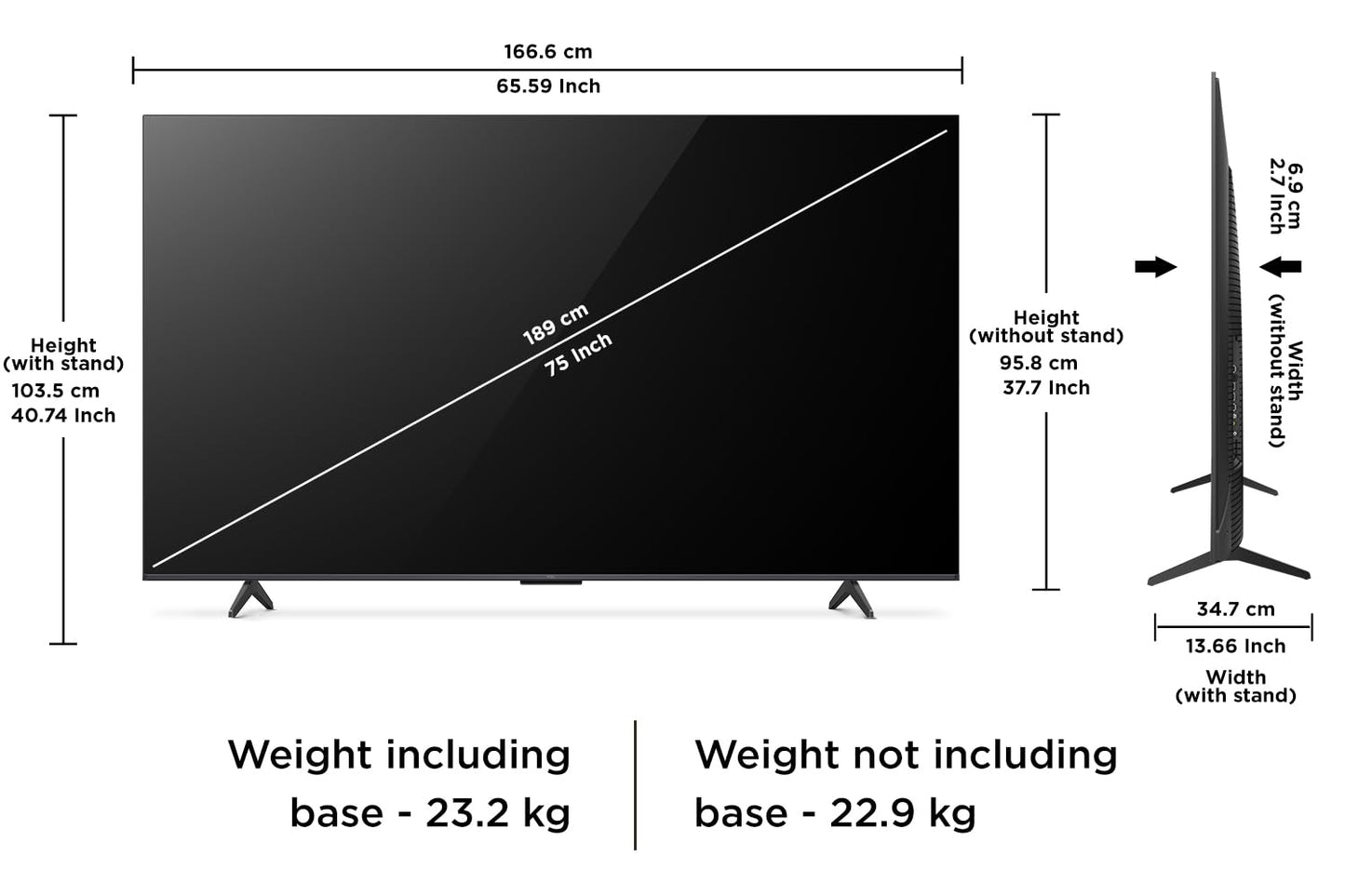 TCL 164 cm (65 inches) 4K Ultra HD Smart QLED Google TV 65C645 (Black)