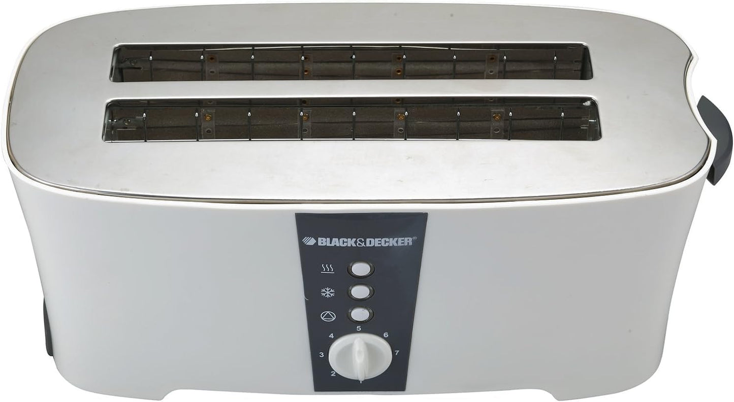 BLACK+DECKER 750W 2 Slice Cool Touch Bread Toaster, White - ET125-B5,