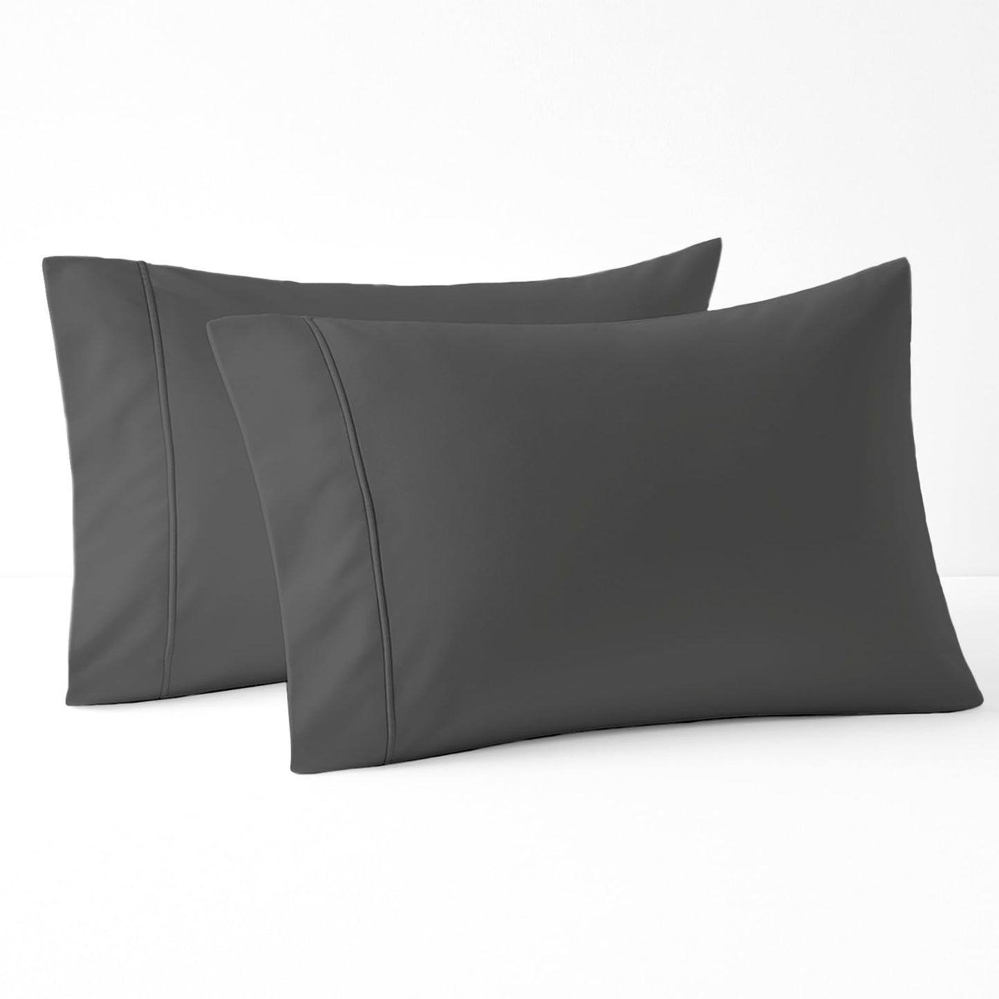 Pizuna Pure 100% Cotton Pillow Cases King Size Set of 2 Baby Blue, 800 Thread Count Long Staple Cotton Thick Sateen with Stylish 4inch Hem (Combed Baby Blue Cotton Pillow Cases King)