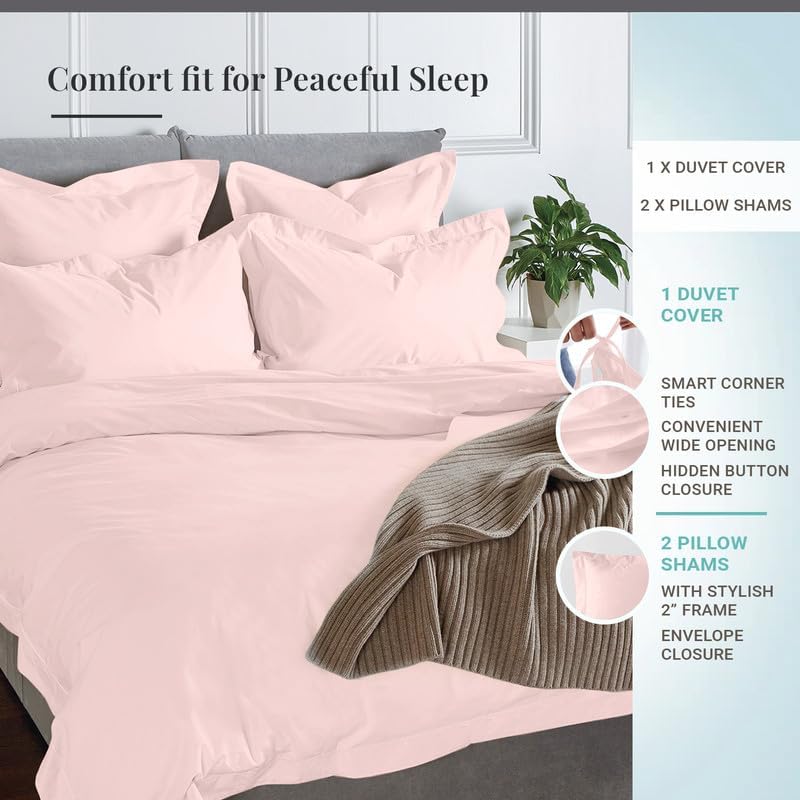 Pizuna Pure 100% Cotton Queen Duvet Cover Set, 600 Thread Count Long Staple Cotton Crisp Sateen Weave with Button Closure (Combed Simply Taupe Cotton Duvet Cover Queen)