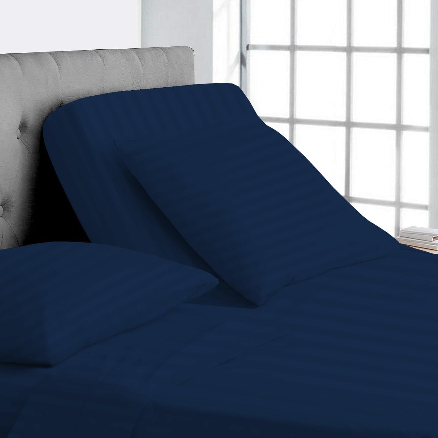 Split Head California King Sheets Sets for Adjustable Beds - 100% Egyptian Cotton 800TC Split Head Flex Top 18" Deep Pocket - 34" Top Split Cal-King, White Solid