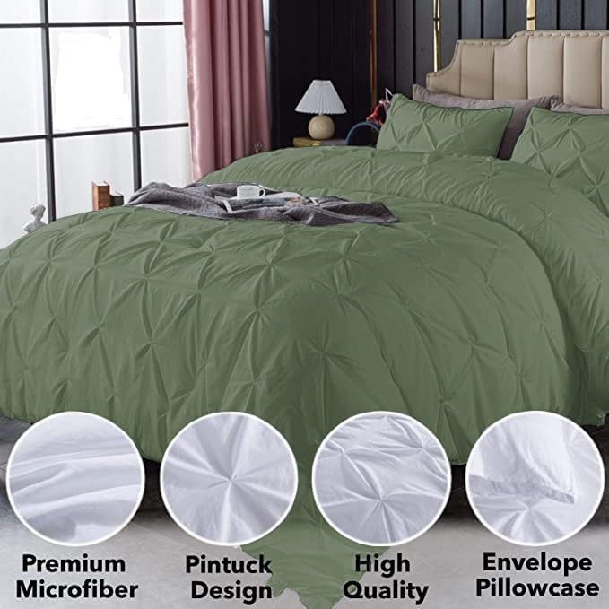 Premium Quality - King/California King Size (94" x 104") Inches, 3Pcs Pinch Pleated Comforter Set, 400GSM 100% Egyptian Cotton 800 Thread Count - Chocolate Solid