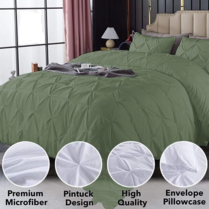 Premium Quality - King/California King Size (94" x 104") Inches, 3Pcs Pinch Pleated Comforter Set, 400GSM 100% Egyptian Cotton 800 Thread Count - Chocolate Solid