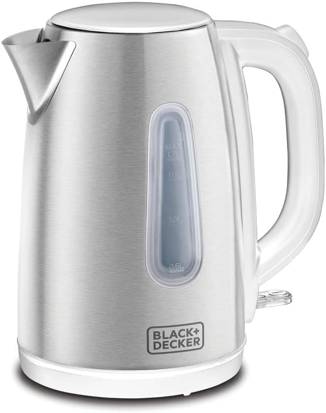 Black+Decker Concealed Coil Kettle, White, 1.7 Litres, Jc70-B5"Min 1 year manufacturer warranty"