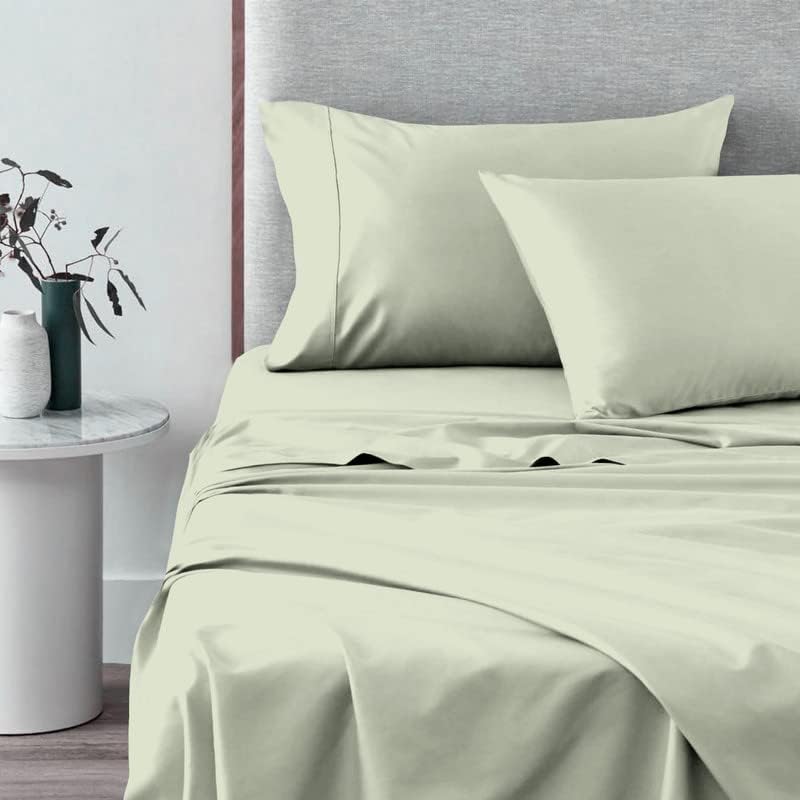 Pizuna Pure 100% Cotton Sheets Split King Size, 600 Thread Count Long Staple Cotton Crisp Sateen Sheets Split King with 15" Deep Pocket (Combed Black Cotton Sheets Split King)